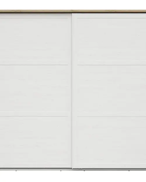 Armario de puertas correderas Loksa 270 cm pino andersen blanco/roble grandson