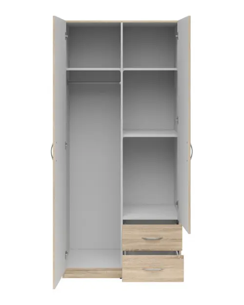 Two-door wardrobe Casao 91 cm with drawers sonoma oak