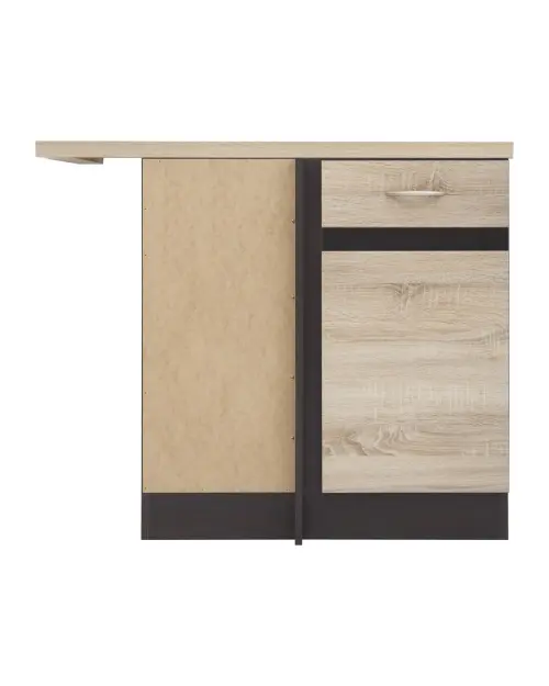 Armario de cocina bajo de esquina Junona Line izquierdo roble sonoma con encimera para rincón de 100x60 cm