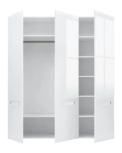 Armario de tres puertas Azteca Trio 180 cm blanco brillo