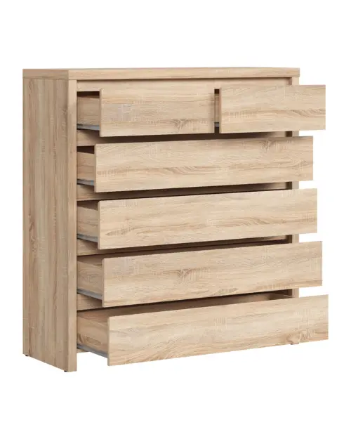 Cómoda Kaspian 105 cm con 6 cajones roble sonoma