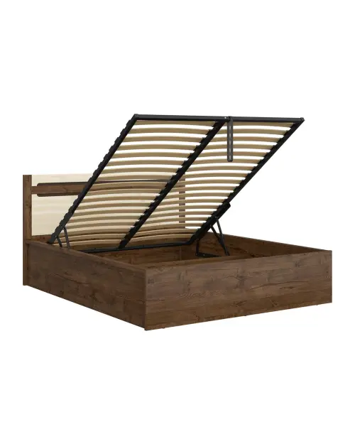 Cama Ruso 160x200 con contenedor y somier roble april