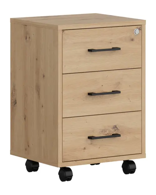 Cajonera Space Office 42 cm con 3 cajones roble artisan