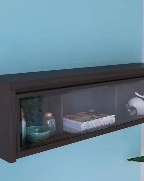 Vitrina suspendida Kaspian 144 cm con puertas wenge