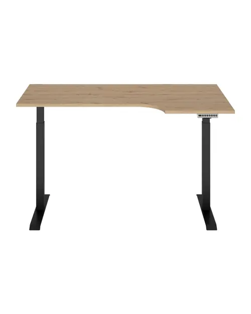 Escritorio de esquina con regulación eléctrica Space Office 160 cm derecho roble artisan