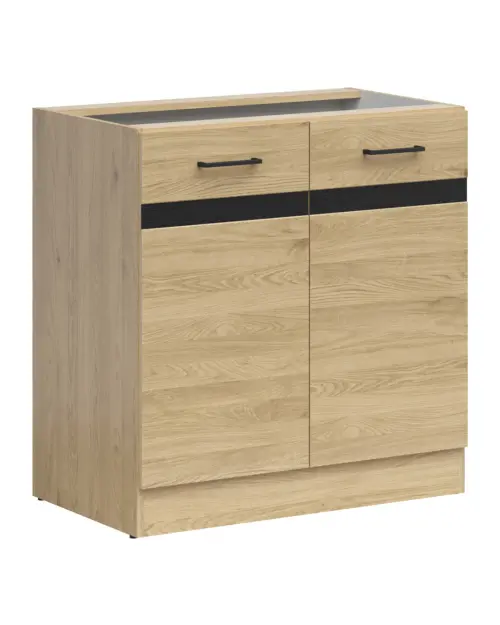 Armario bajo de cocina Junona Line 80 cm con 2 puertas roble bernstein