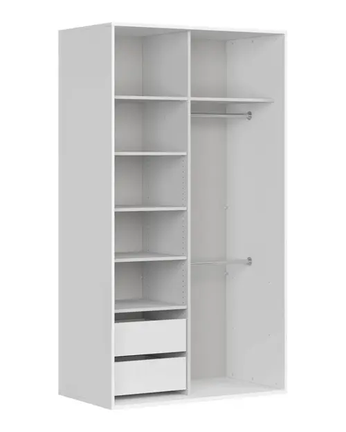 Armario de puertas correderas Flex 120 cm con espejo blanco brillo