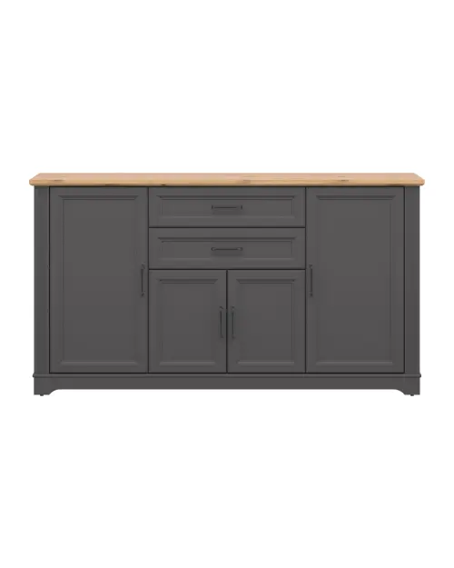 Cómoda Tolmin 180 cm con 4 puertas y 2 cajones grafito/roble artisan