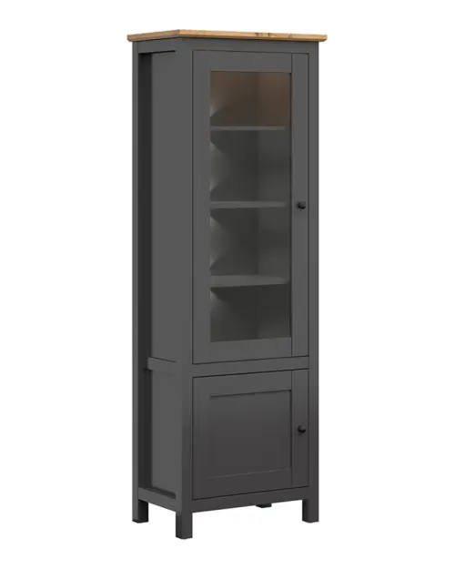 Vitrina Hesen 71 cm con 2 puertas grafito