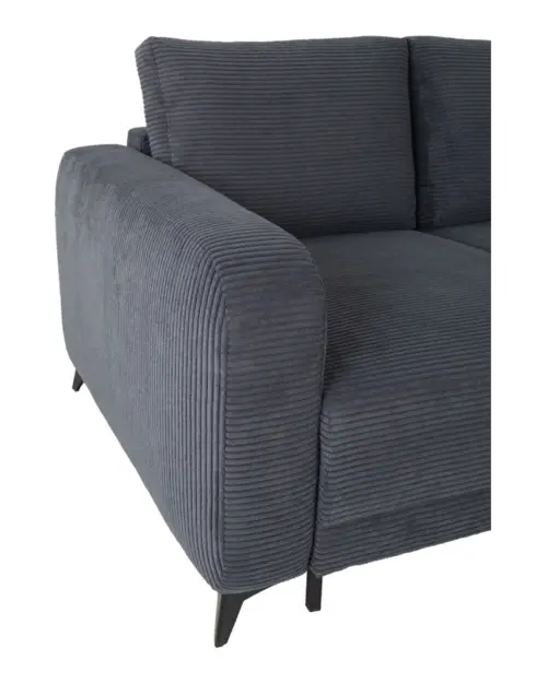 Sofá rinconera universal Martinez convertible con arcón de pana gris oscuro