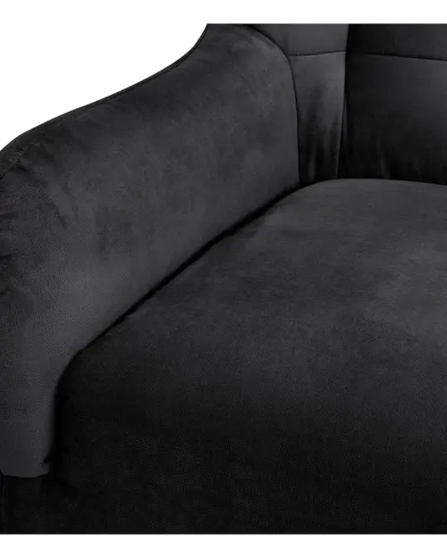 Sillón orejero Casey de terciopelo negro