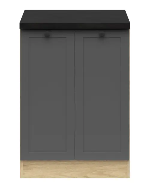 Mueble bajo de cocina Junona Line 60 cm de dos puertas grafito con encimera