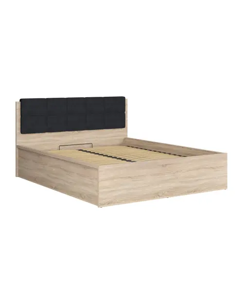 Cama Tetrix 160x200 con somier y contenedor roble sonoma
