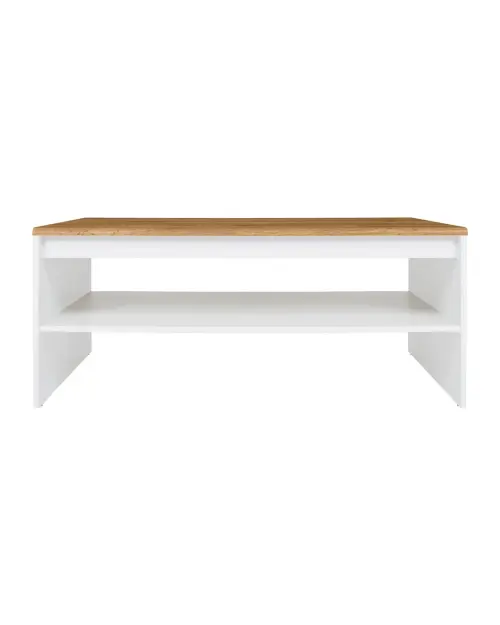 Mesa de centro Holten 110x65 con estante roble wotan/blanco