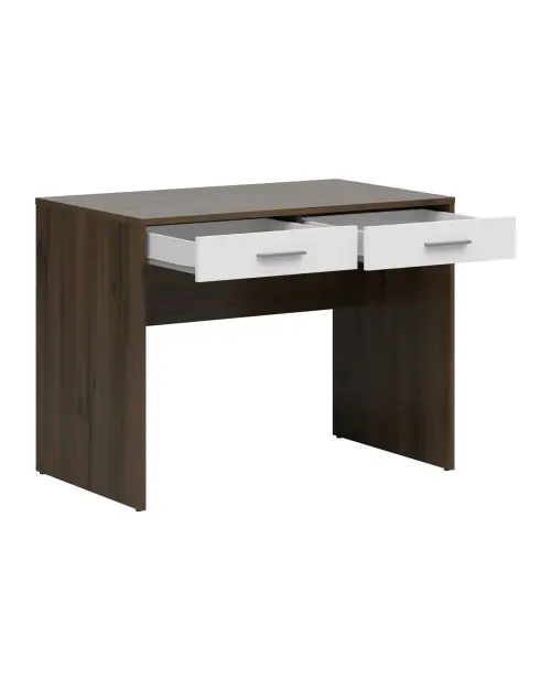 Escritorio Nepo Plus 100 cm con 2 cajones roble noble/blanco