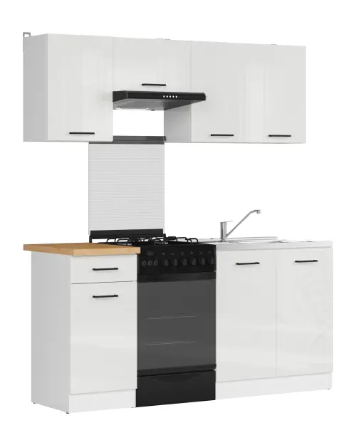 Zestaw kuchenny Junona Line 170 cm kreda połysk z blatem