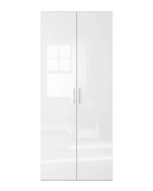 Two-door wardrobe Flex 100 cm white gloss