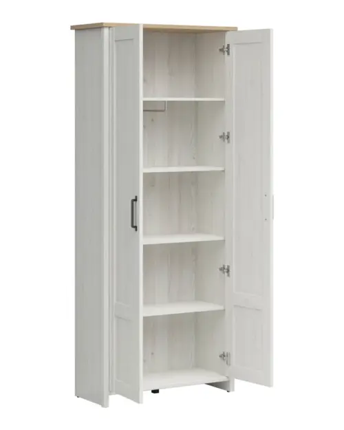 Armario de dos puertas Loksa 84 cm pino andersen blanco/roble grandson