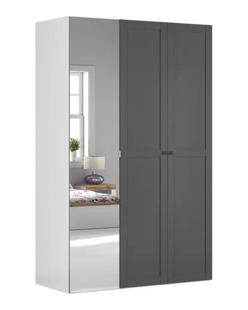 Modular wardrobe Flex 150 cm with doors and mirror white/graphite