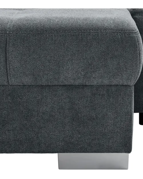 Sofá rinconera universal Norfolk convertible con arcón antracita