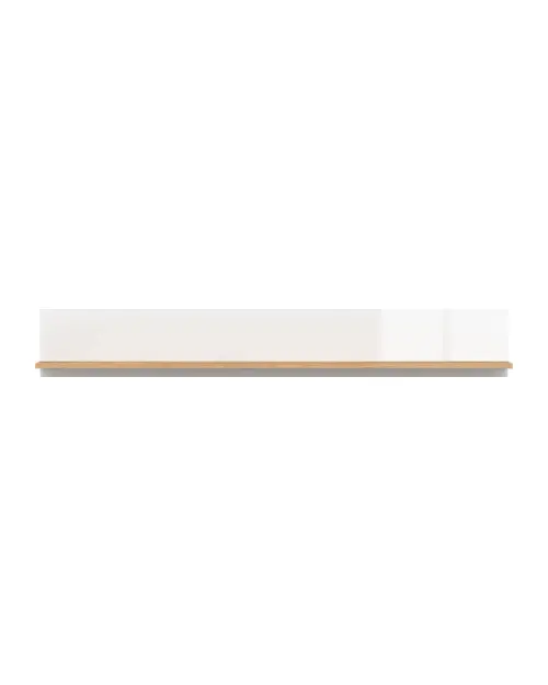 Estante de pared Zele 135 cm roble wotan/blanco brillo