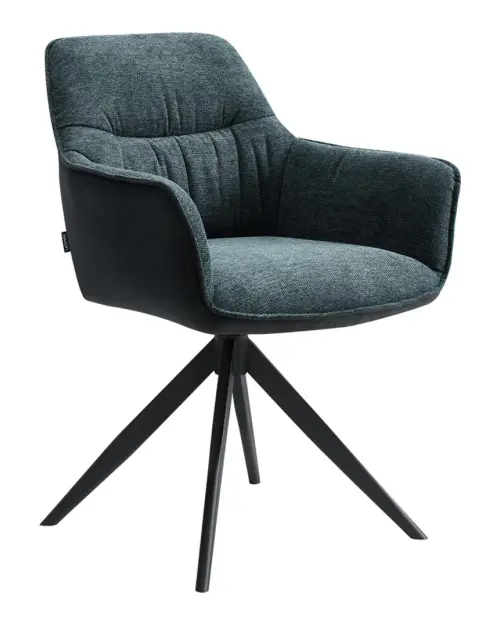 Akita upholstered swivel chair blue-black
