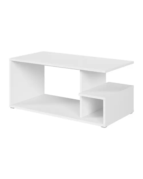 Mesa de centro Gato 100x50 con estante blanco alpino