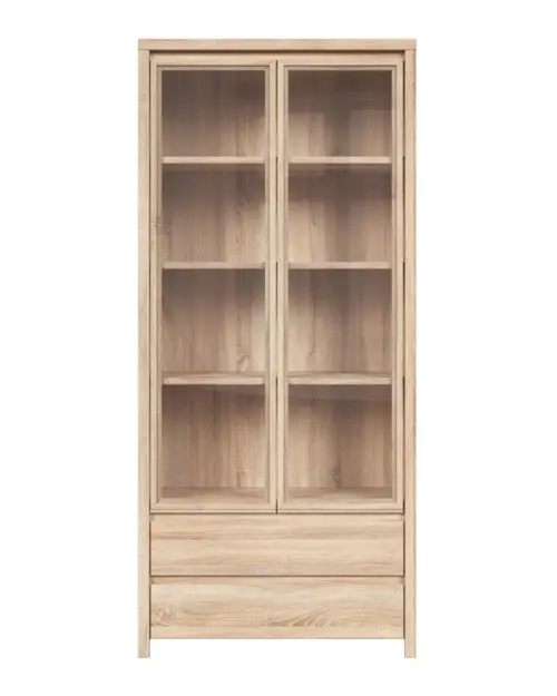 Вітрина Kaspian 90 см з 2 дверима та 2 шухлядами дуб сонома