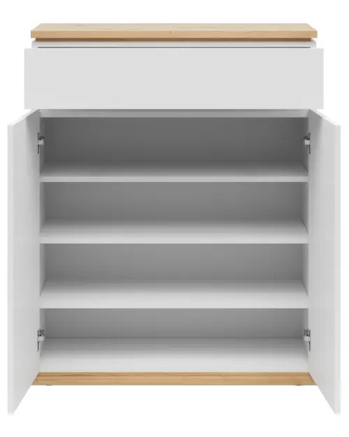 Cómoda Yamael 85 cm con 2 puertas y un cajón roble artisan/blanco