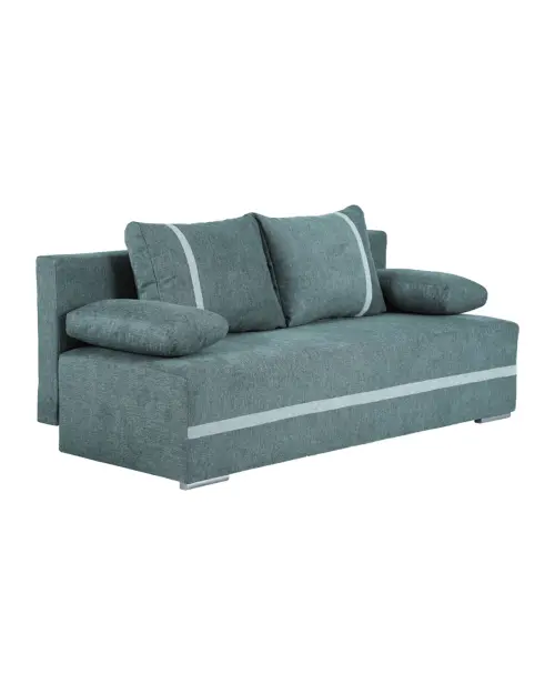 Sofá de tres plazas Mata con función de cama y arcón verde
