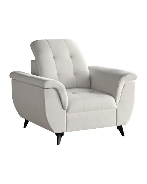 Doria velvet armchair cream
