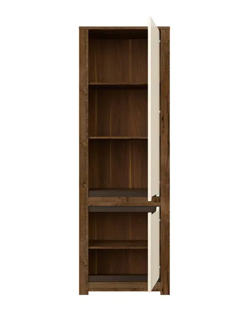 Estantería Ruso 69 cm con 2 puertas roble april/brillo perlado