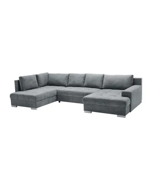 Sofá rinconera universal Norfolk convertible con arcón antracita