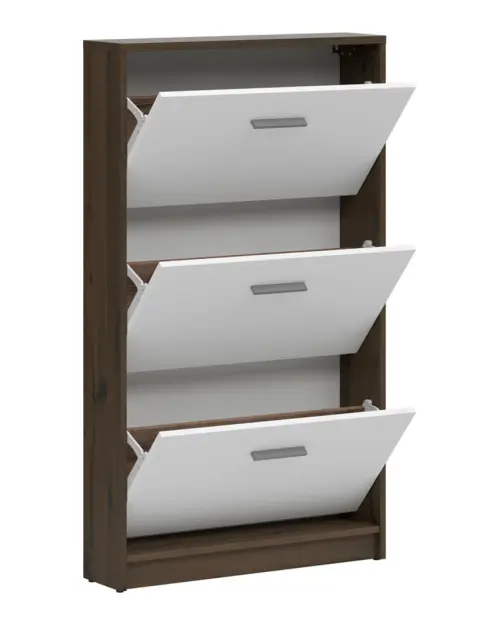 Zapatero Nepo Plus 70 cm con 3 puertas roble noble/blanco