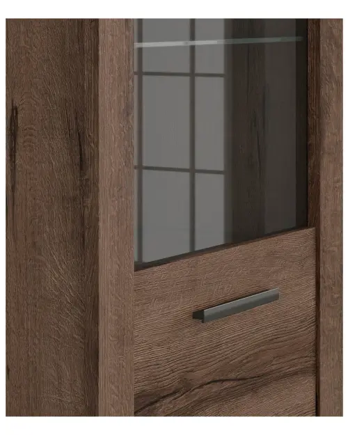 Conjunto Balin vitrina y RTV roble monastery