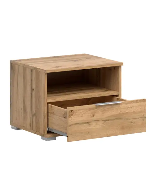 Mesita de noche Zele 50 cm con cajón roble wotan