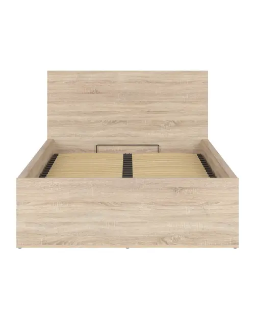 Cama Tetrix 120x200 con somier y contenedor roble sonoma