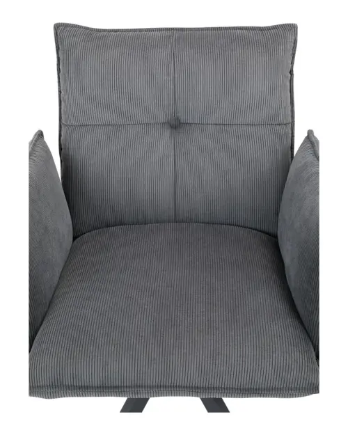 Silla tapizada Coco giratoria de pana antracita