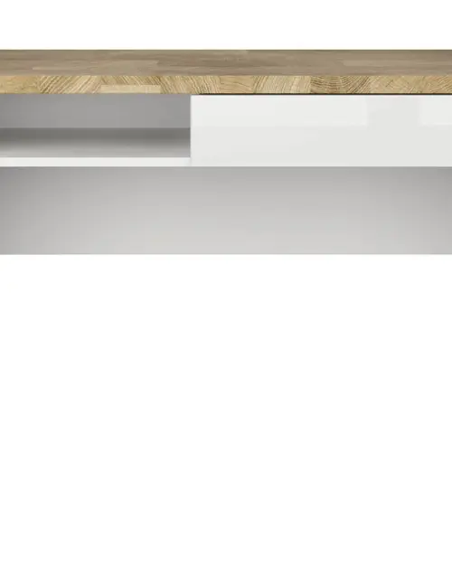 Tocador Alameda 100 cm con cajón y estante blanco brillo/roble westminster