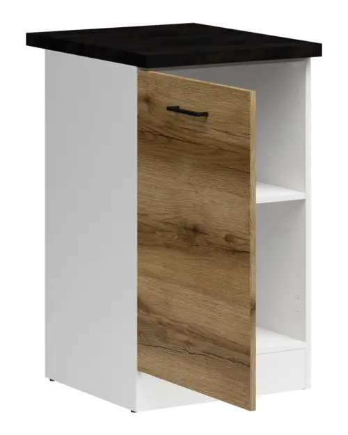 Mueble de cocina bajo Junona Line 50 cm izquierdo roble delano claro con encimera