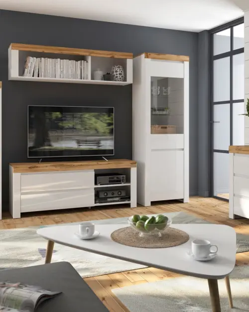 Estantería Holten 98 cm con puertas y 4 estantes blanca