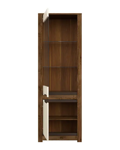 Vitrina Ruso 69 cm con 2 puertas roble april/brillo perlado