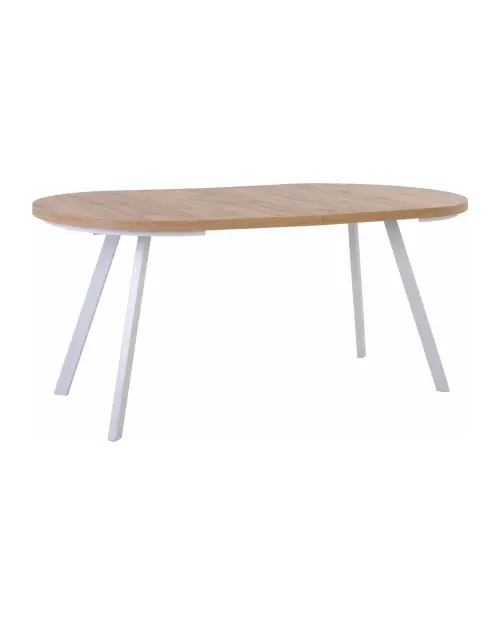 Mesa extensible Pares roble wotan/blanco 90-180x90