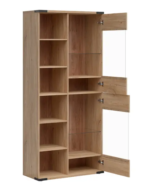 Vitrina Lara 90 cm con 2 puertas fresno belarus