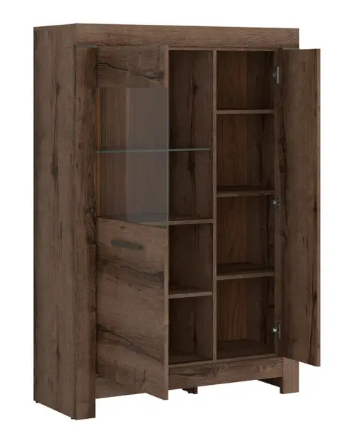 Vitrina Balin 101 cm con 2 puertas roble monastery