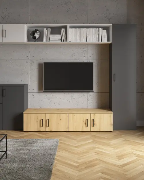 Estantería MultiDo 80 cm con 2 puertas atelier claro