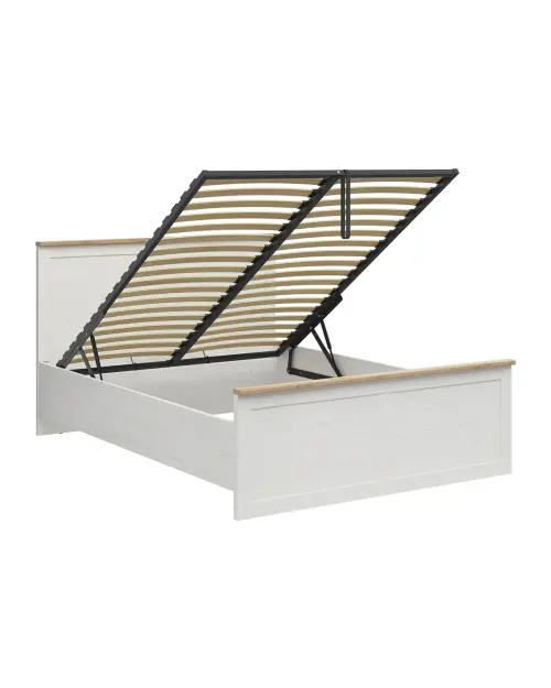 Cama Loksa B 160x200 con somier y arcón pino andersen blanco