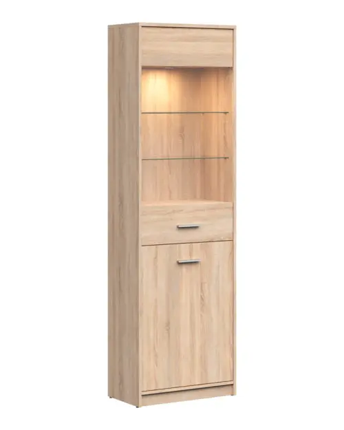 Vitrina Nepo Plus 60 cm con 2 puertas roble sonoma