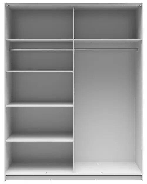 Armario de puertas correderas Tetrix 153 cm blanco brillo/roble wotan