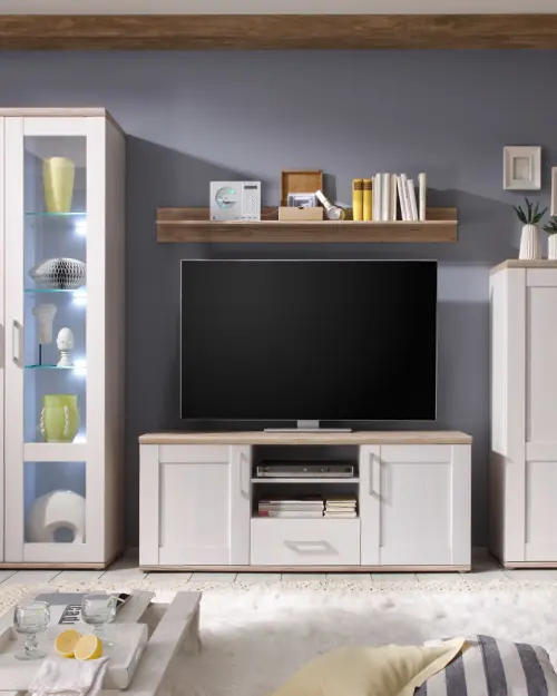 Mueble TV Romance 152 cm con 2 puertas y 2 cajones alerce sibiu claro